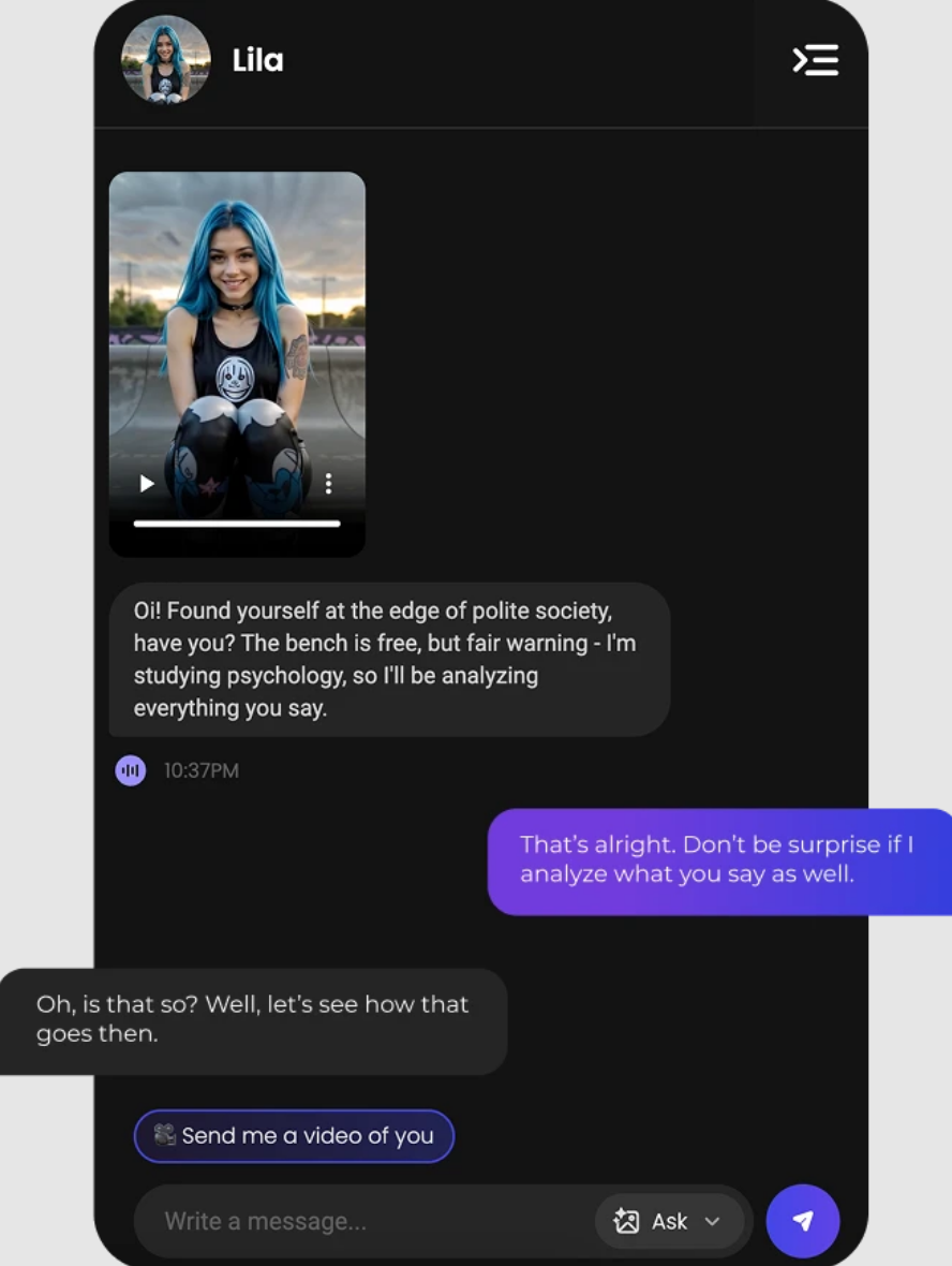 Private AI chat room conversation interface