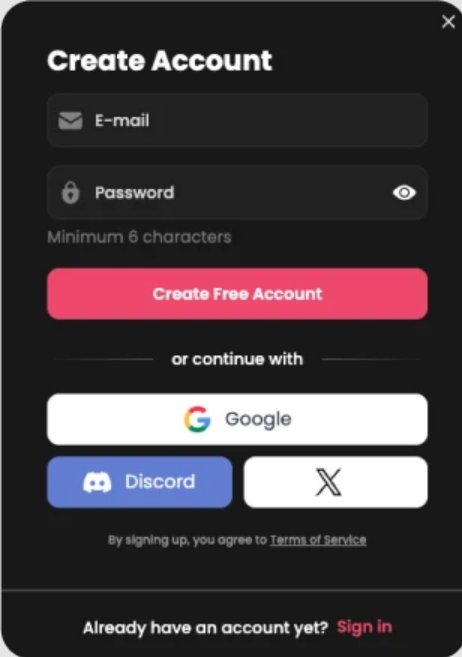 A user choosing an AI character on a mobile device
